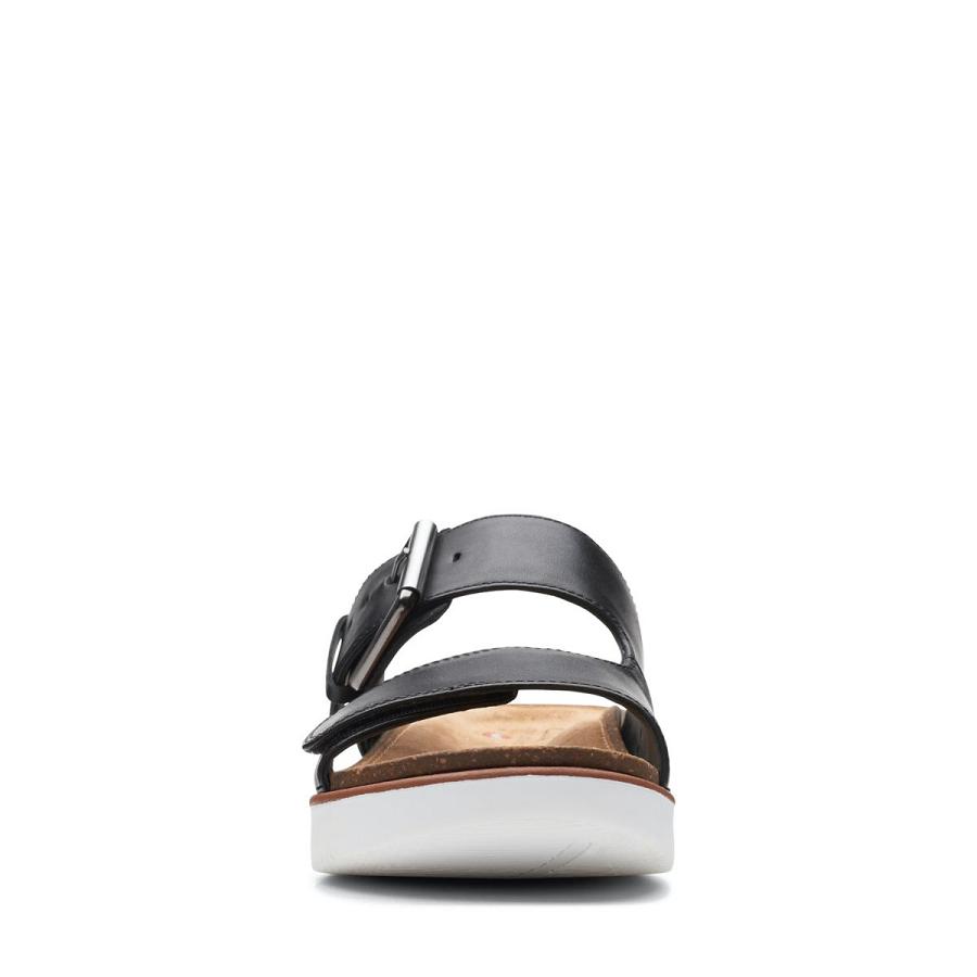 Black Clarks Elayne Ease Leather Women's Sandals | SG_QF224