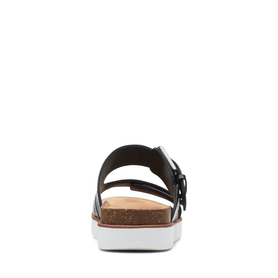 Black Clarks Elayne Ease Leather Women's Sandals | SG_QF224