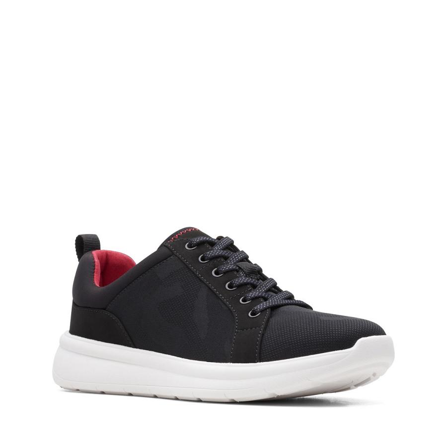 Black Clarks Ezera Lace Women's Sneakers | SG_RV228