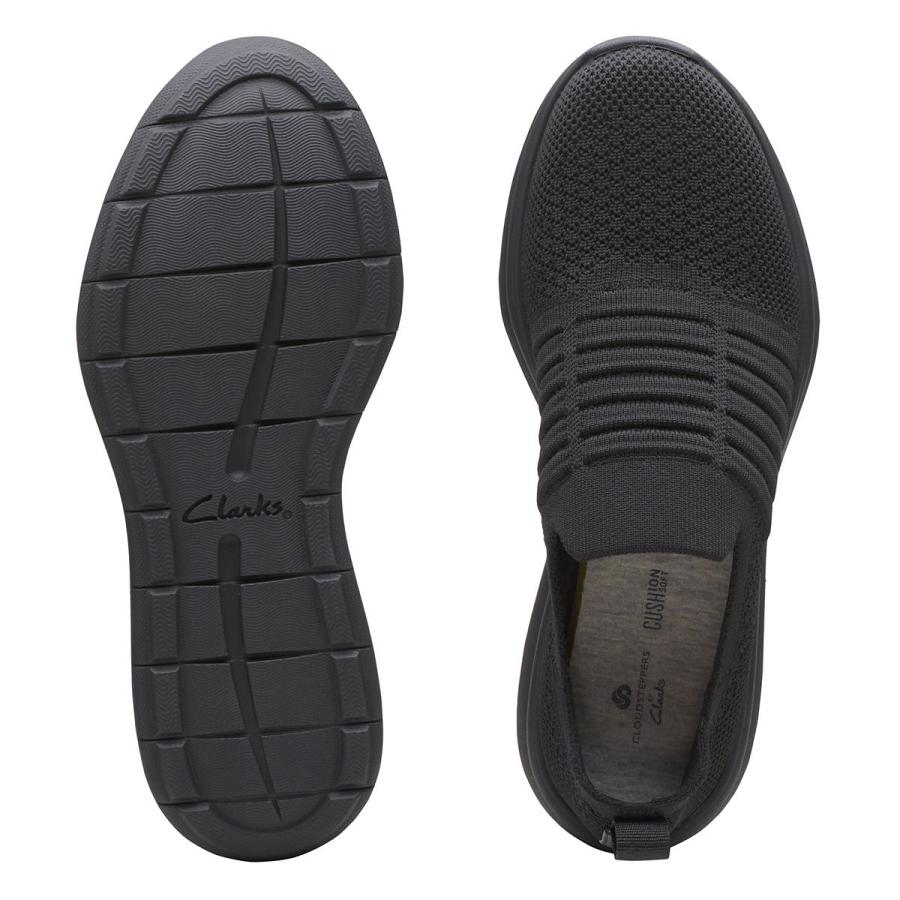 Black Clarks Ezera Walk Textile Women's Sneakers | SG_WC237