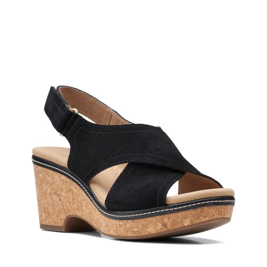 Black Clarks Giselle Cove Women's Sandals | SG_KB239