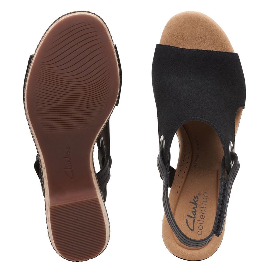 Black Clarks Giselle Sea Sde Women's Sandals | SG_RV240