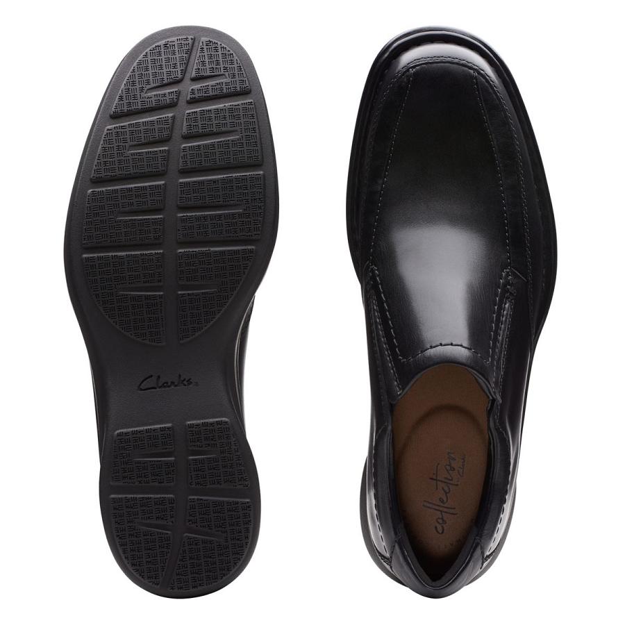 Black Clarks Kempton Free Leather Men's Shoes | SG_WC81