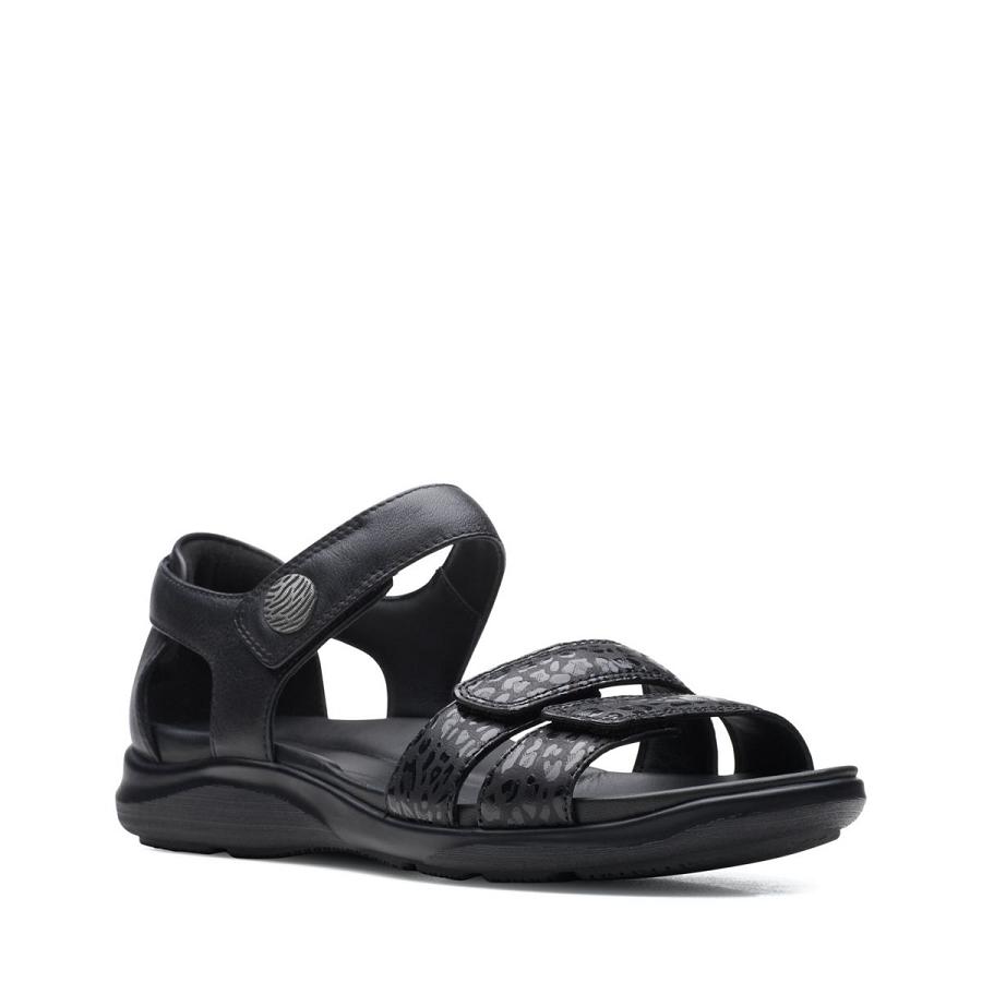 Black Clarks Kylyn Strap Combi Women's Sandals | SG_BD257