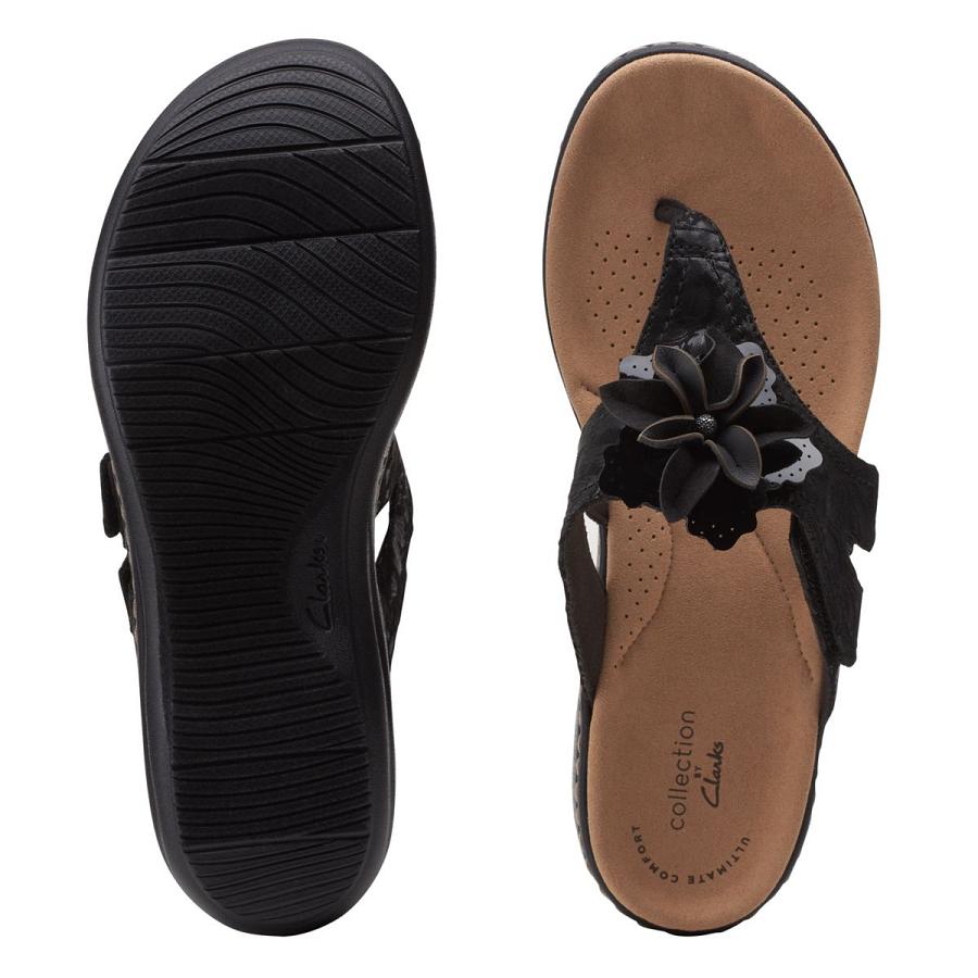 Black Clarks Laurieann Gema Women's Sandals | SG_WC261