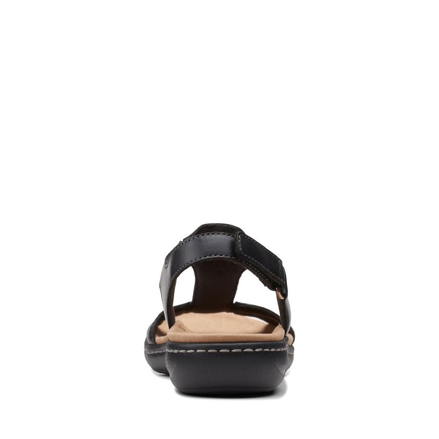 Black Clarks Laurieann Kay Leather Women's Sandals | SG_EQ265