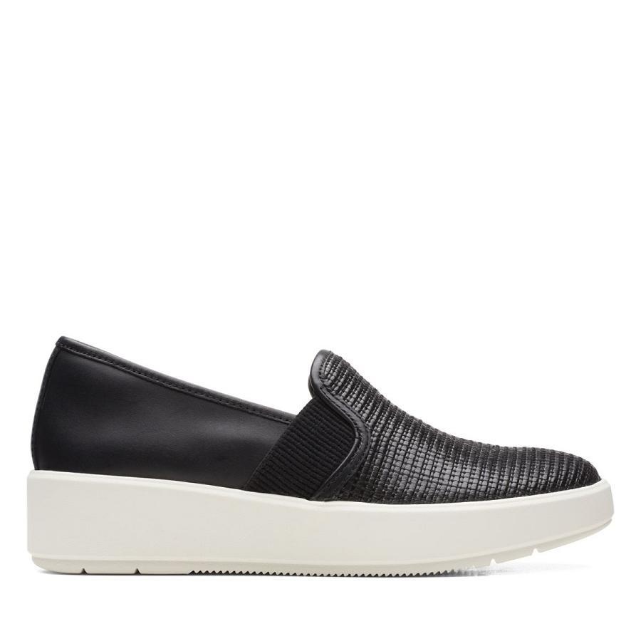 Black Clarks Layton Petal Combi Women\'s Sneakers | SG_HZ267