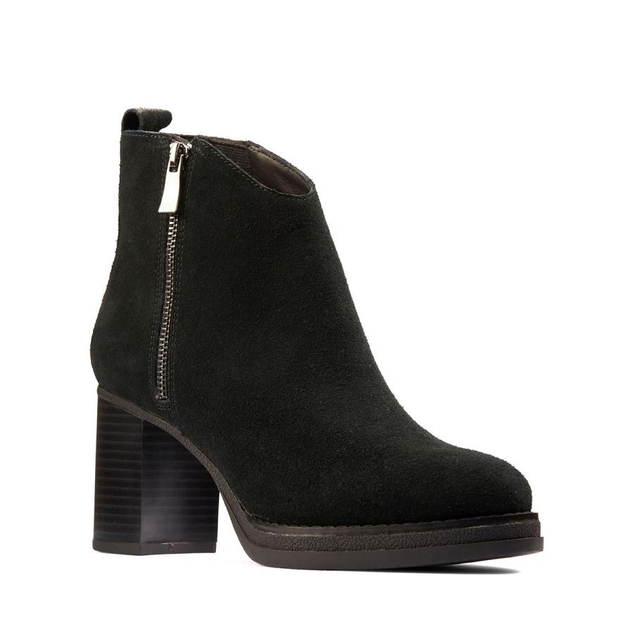 Black Clarks Mable Zip Sde Women's Boots | SG_HZ279