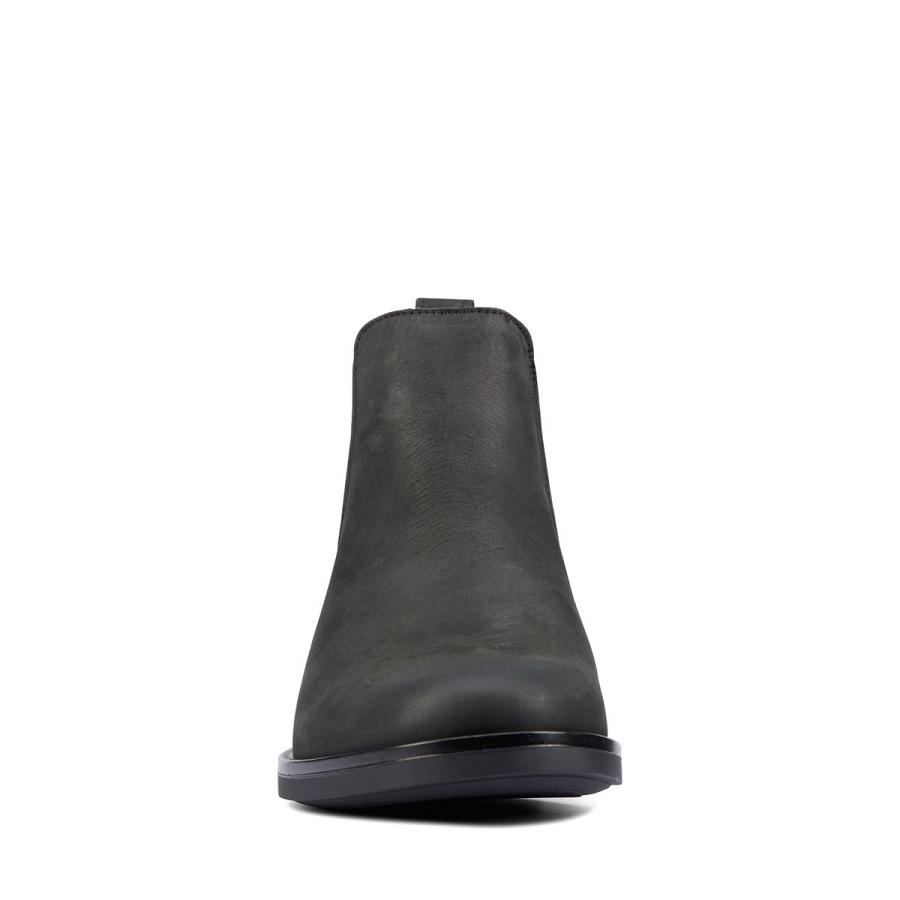 Black Clarks Memi Top Leather Women's Boots | SG_AH286