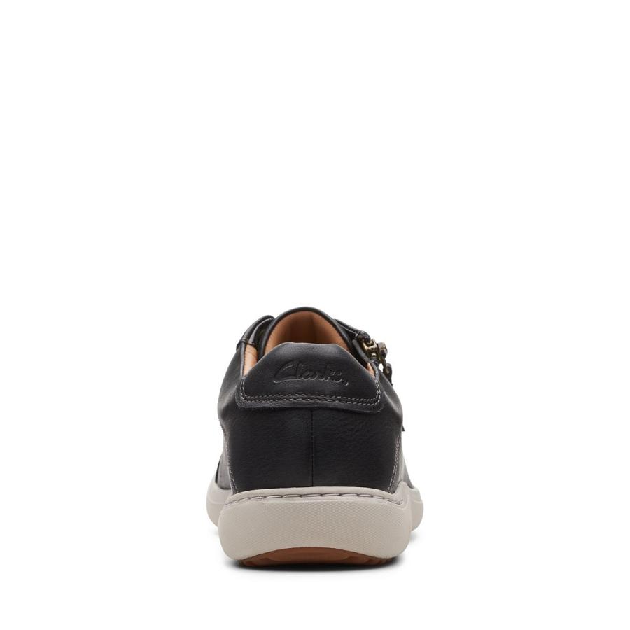 Black Clarks Nalle Lace Leather Women's Sneakers | SG_KB299