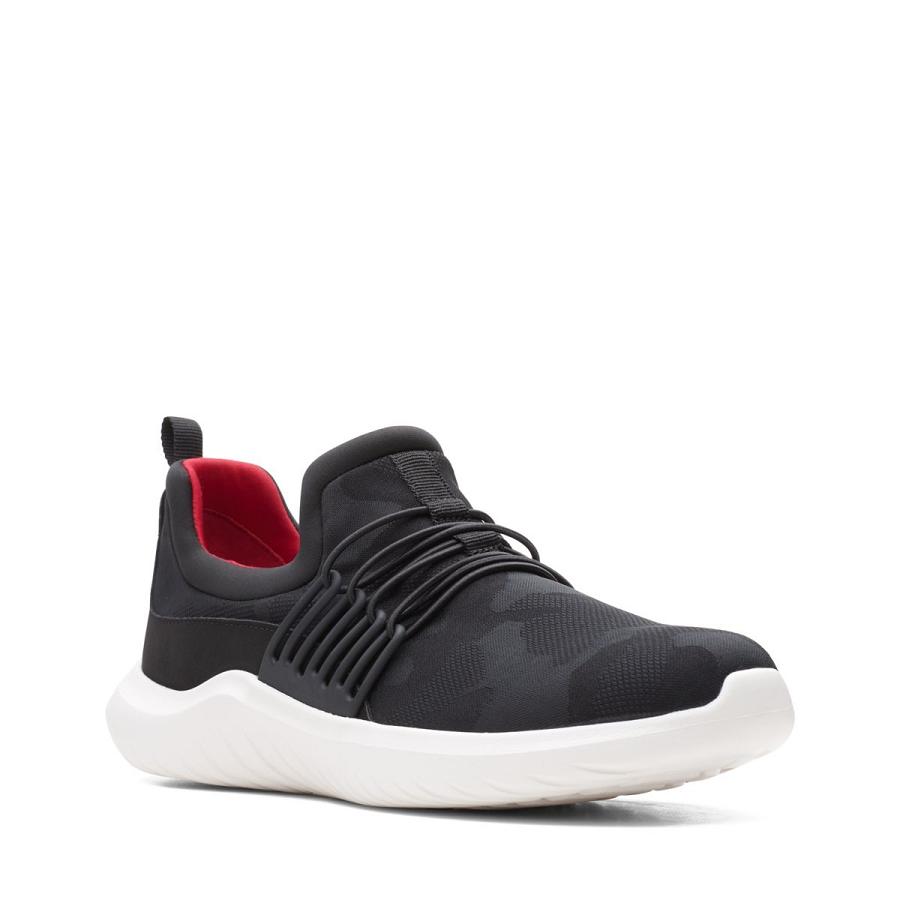 Black Clarks Nova Ave Textile Women's Sneakers | SG_FA302