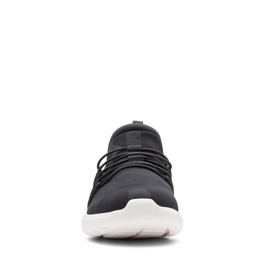 Black Clarks Nova Ave Textile Women's Sneakers | SG_FA302