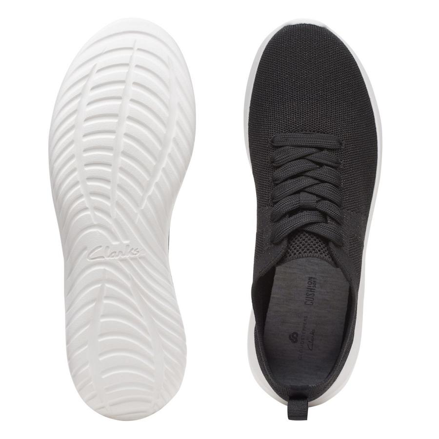 Black Clarks Nova Glint Knit Women's Sneakers | SG_QF308