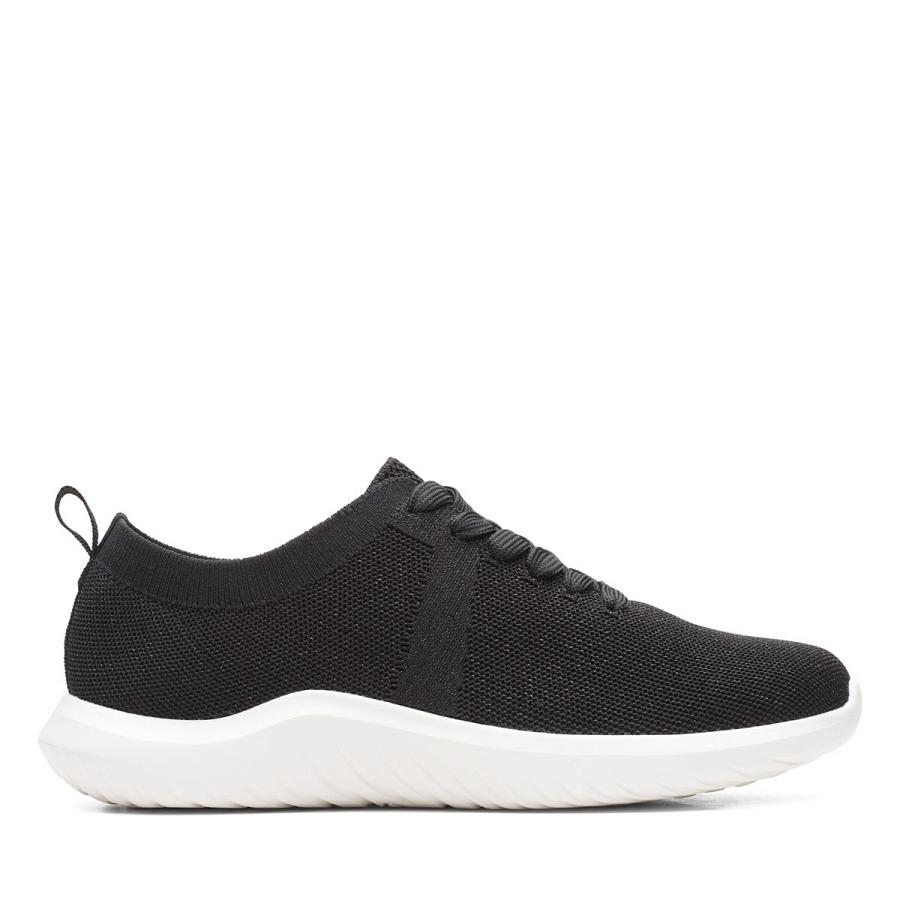 Black Clarks Nova Glint Knit Women\'s Sneakers | SG_QF308