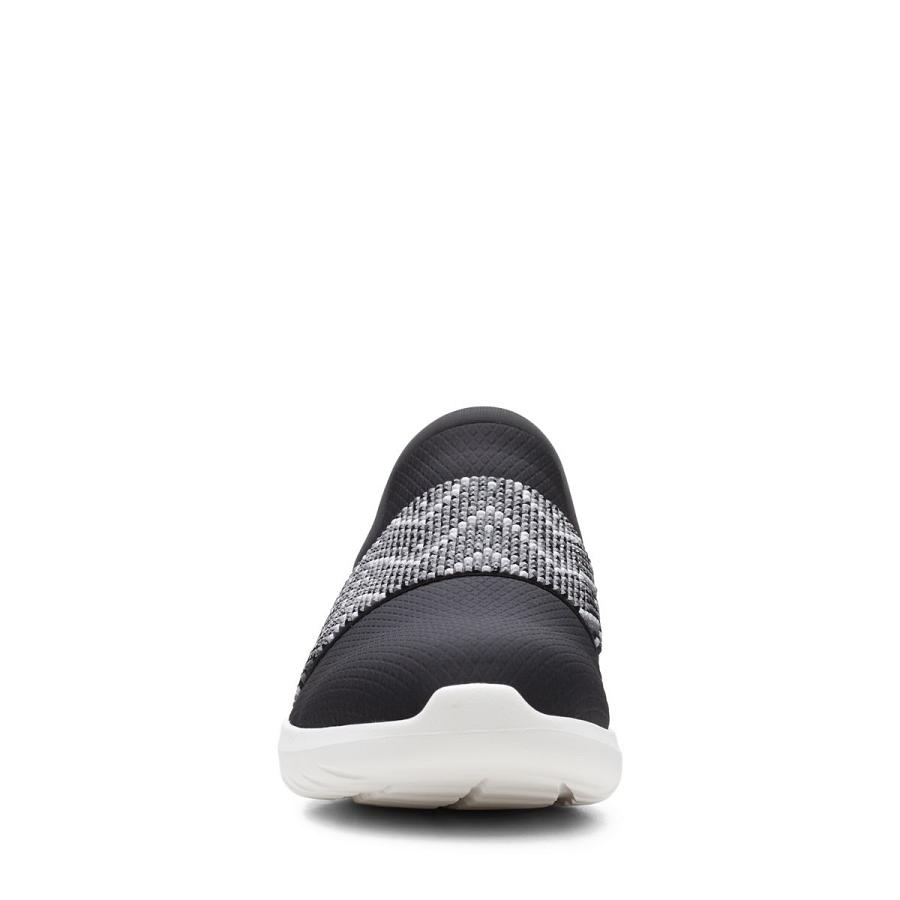 Black Clarks Nova Way Combi Text Women's Sneakers | SG_RV312