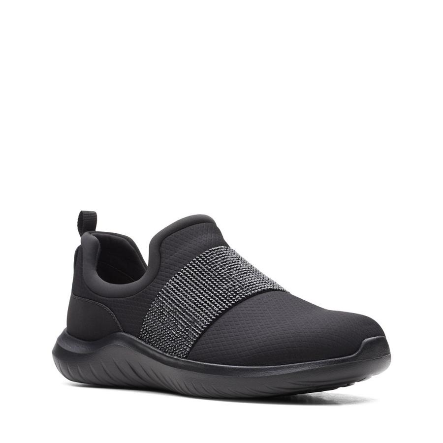 Black Clarks Nova Way Women's Sneakers | SG_EQ313