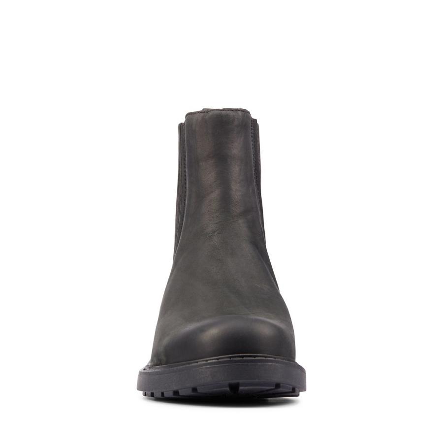 Black Clarks Orinoco2 Mid Leather Women's Boots | SG_FA326