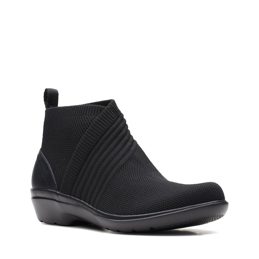 Black Clarks Sashlyn Mid Combi Women's Boots | SG_FA350