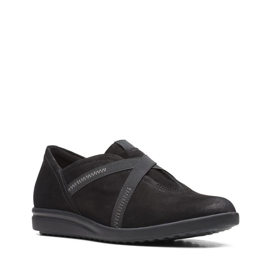 Black Clarks Tamzen Step Nubuck Women's Sneakers | SG_KB359