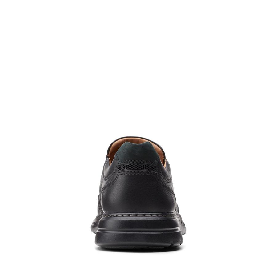 Black Clarks Un Brawley Step Leather Men's Shoes | SG_EQ109