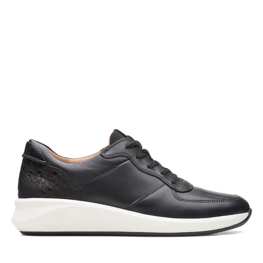 Black Clarks Un Rio Sprint Combi Lea Women\'s Sneakers | SG_EQ373