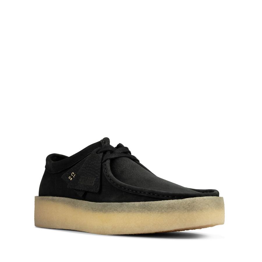 Black Clarks Wallabee Cup Nubuck Men's Shoes | SG_FA26