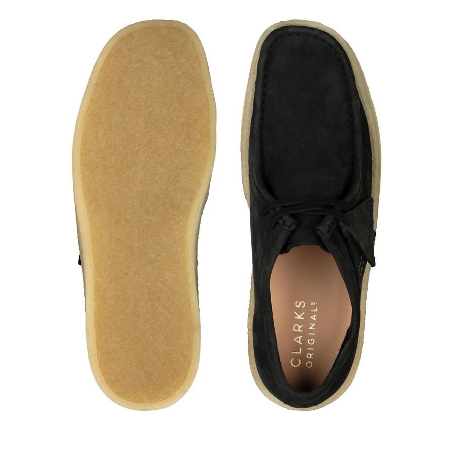 Black Clarks Wallabee Cup Nubuck Men's Shoes | SG_FA26