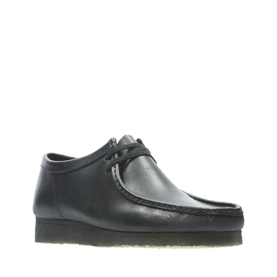 Black Clarks Wallabee Leather Men's Shoes | SG_RV84