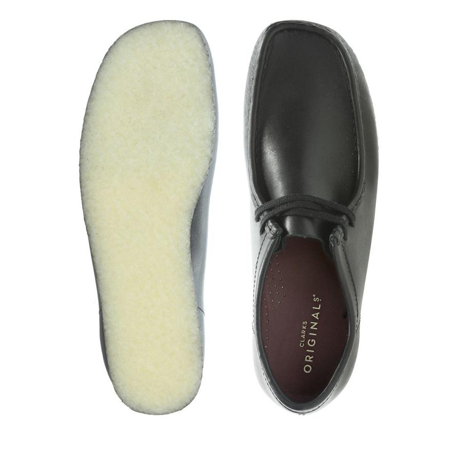 Black Clarks Wallabee Leather Men's Shoes | SG_RV84