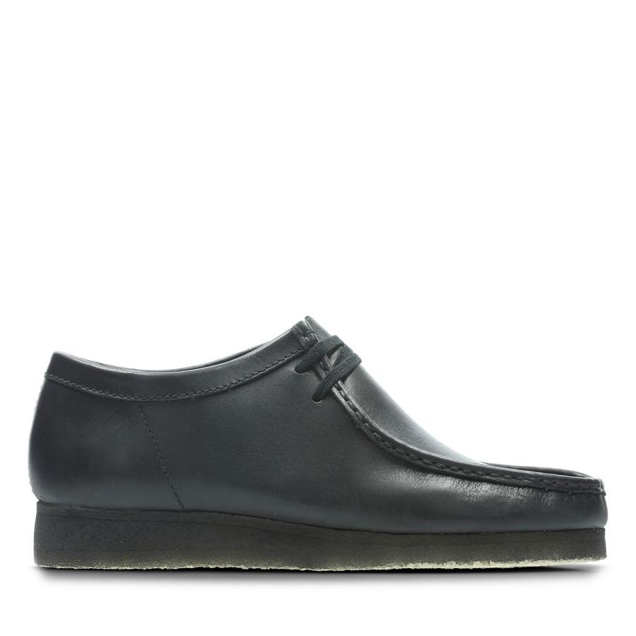 Black Clarks Wallabee Leather Men\'s Shoes | SG_RV84