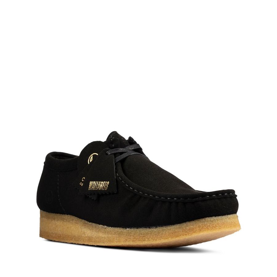 Black Clarks Wallabee Vegan Men's Shoes | SG_MR115