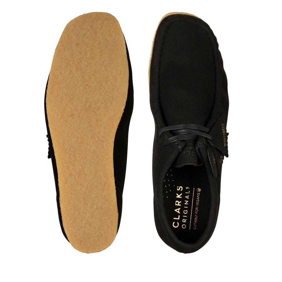 Black Clarks Wallabee Vegan Men's Shoes | SG_MR115