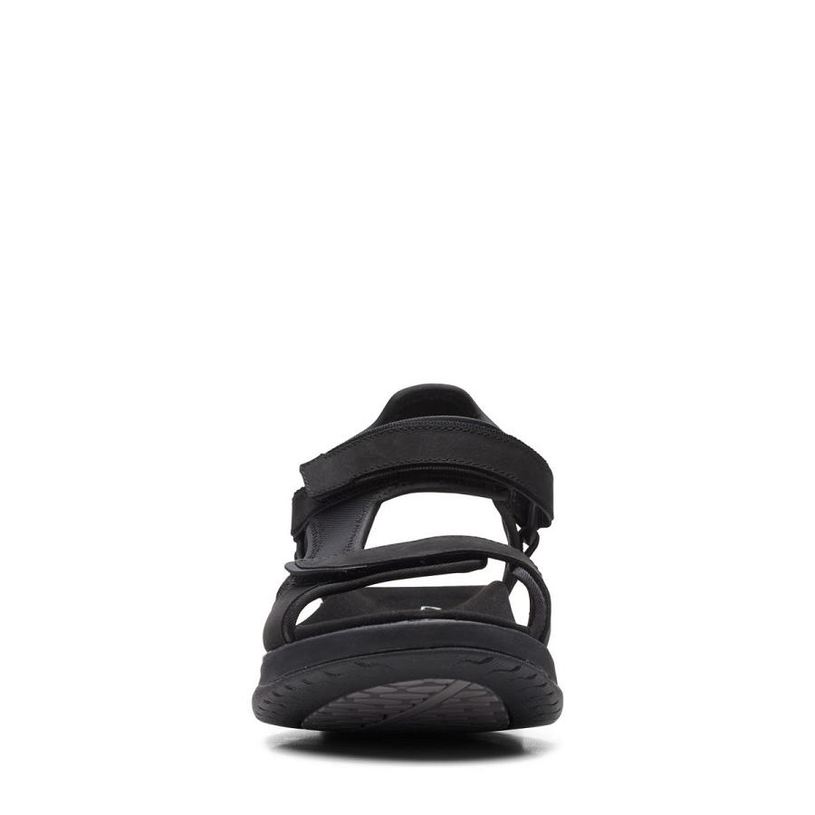 Black Clarks Wave2.0 Skip. Combi Women's Sandals | SG_MR391