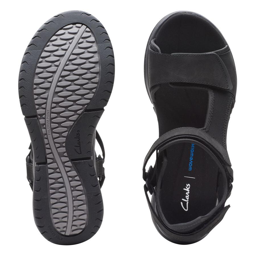 Black Clarks Wave2.0 Skip. Combi Women's Sandals | SG_MR391