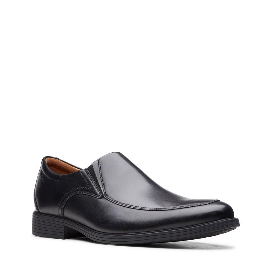 Black Clarks Whiddon Step Leather Men's Shoes | SG_EQ133