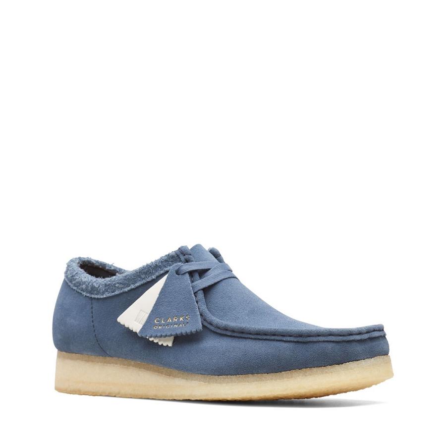 Blue Clarks Wallabee Suede Men's Shoes | SG_MR103