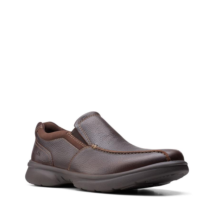 Brown Clarks Bradley Step Brown Tumb Men's Shoes | SG_JX4