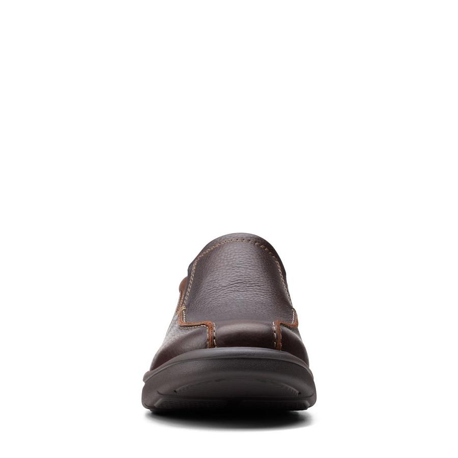 Brown Clarks Bradley Step Brown Tumb Men's Shoes | SG_JX4