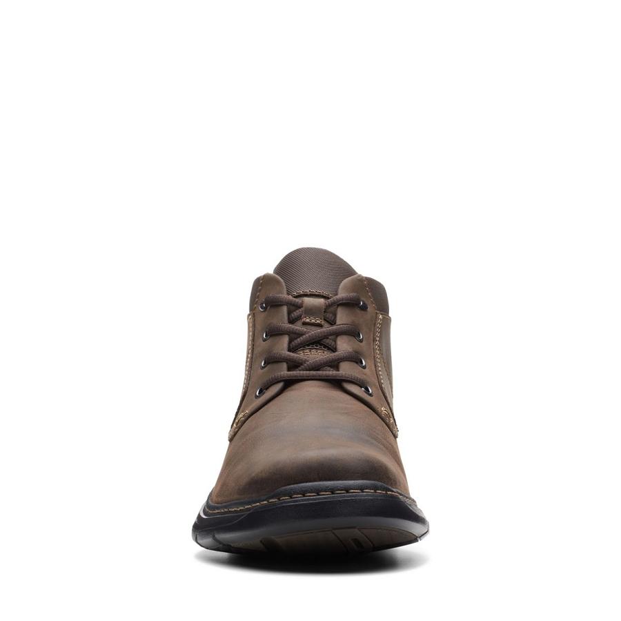 Brown Clarks Brawley Up Oily Men's Boots | SG_BD5