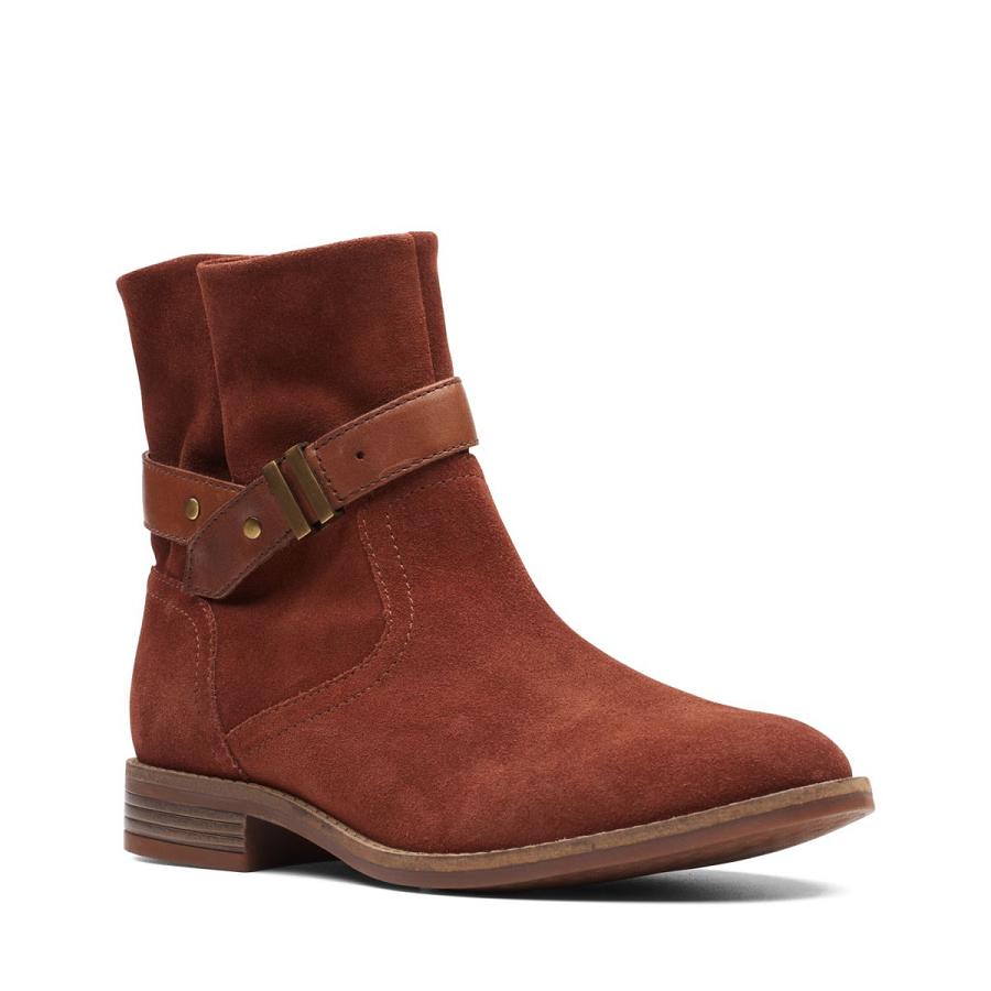 Brown Clarks Camzin Strap Women's Boots | SG_JX184