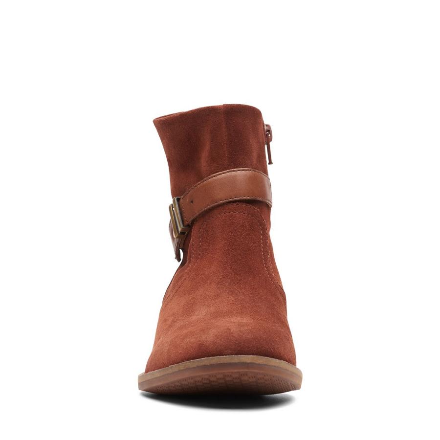 Brown Clarks Camzin Strap Women's Boots | SG_JX184