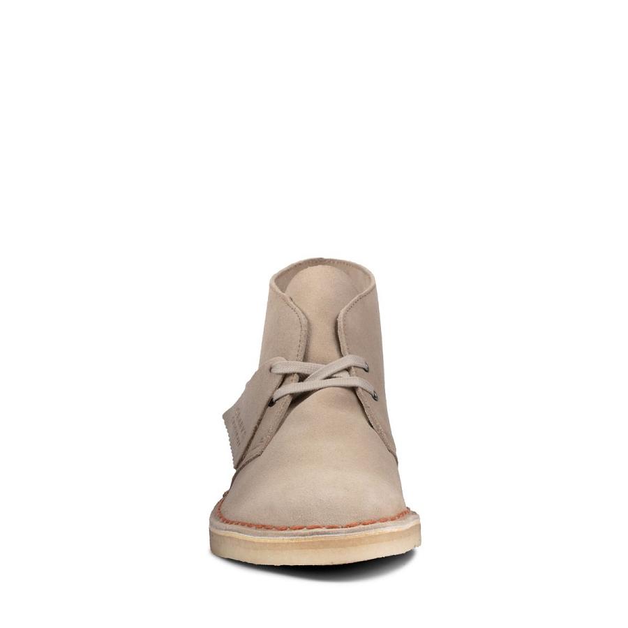 Brown Clarks Desert Sand Suede Men's Boots | SG_NE42