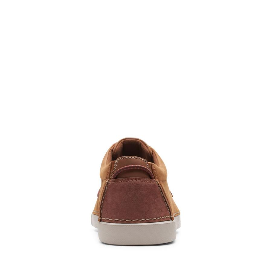 Brown Clarks Gereld Low Leather Men's Sneakers | SG_EQ61