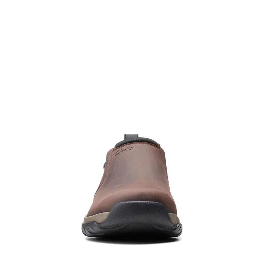 Brown Clarks Grove Step Leather Men's Shoes | SG_MR67