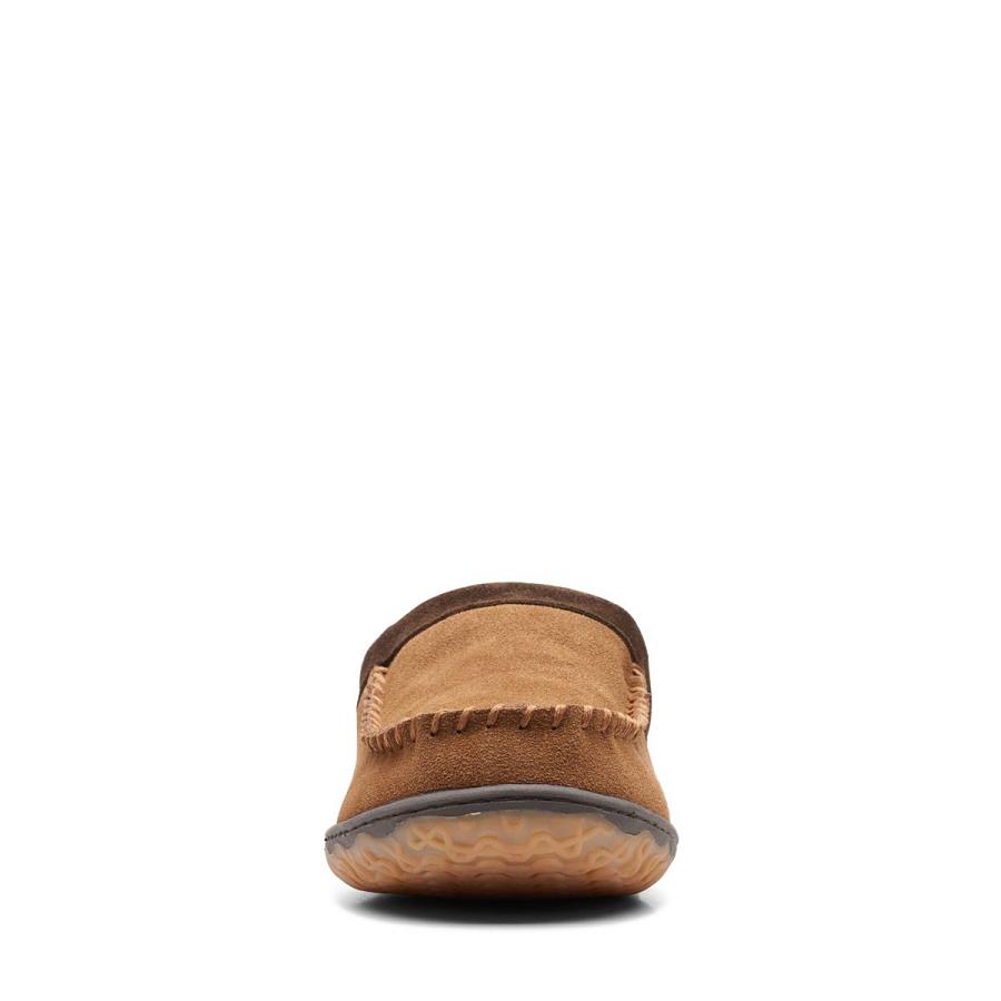 Brown Clarks Jonty Croft Men's Slippers | SG_NE78