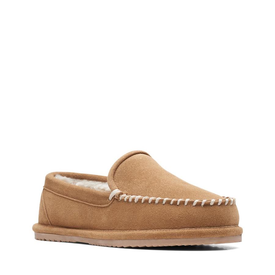 Brown Clarks Kyan Reef Men's Slippers | SG_AH82