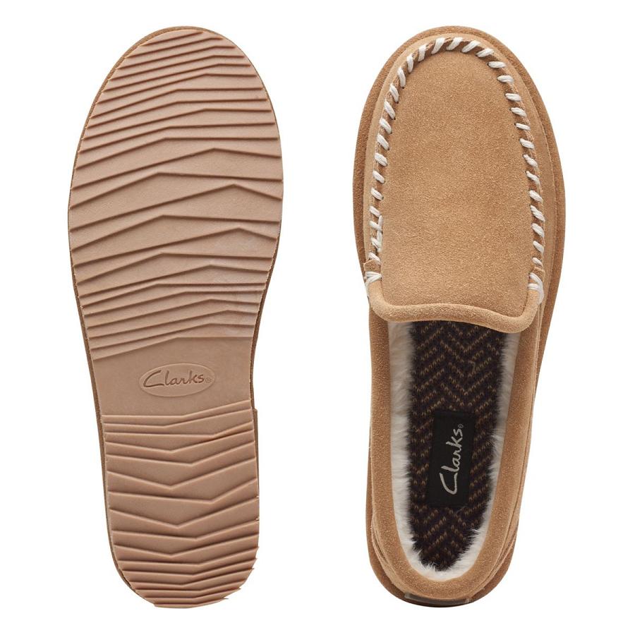 Brown Clarks Kyan Reef Men's Slippers | SG_AH82