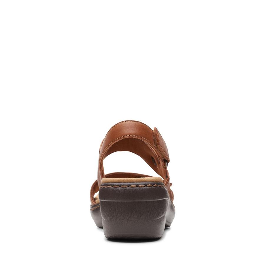 Brown Clarks Merliah Opal Leather Women's Sandals | SG_WC297