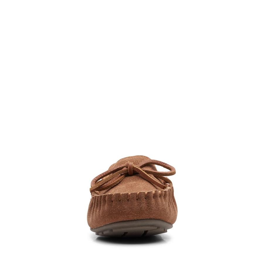 Brown Clarks Romsy Mae Cognac Women's Slippers | SG_AH334