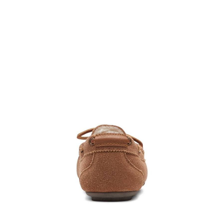 Brown Clarks Romsy Mae Cognac Women's Slippers | SG_AH334